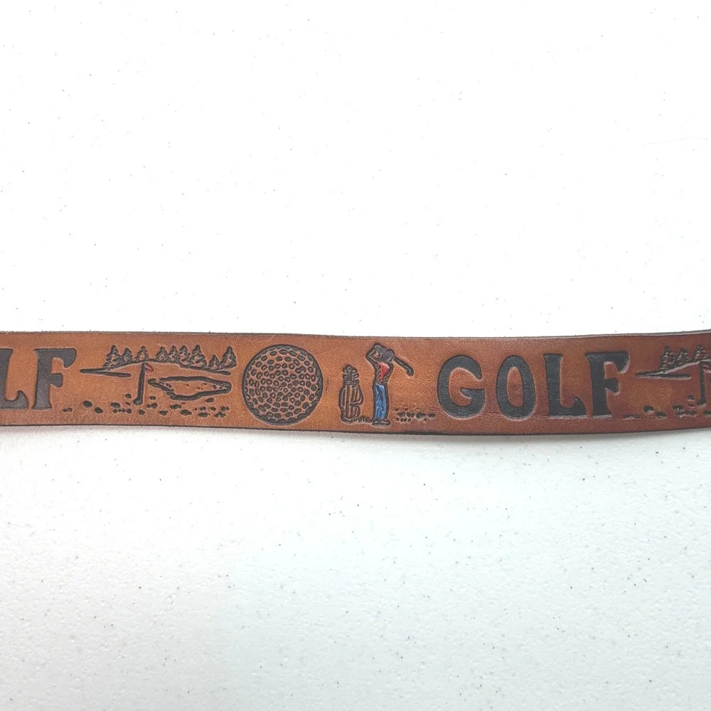 GA Beltman Golf Leather Belt Brown Handcrafted meas. 38-42